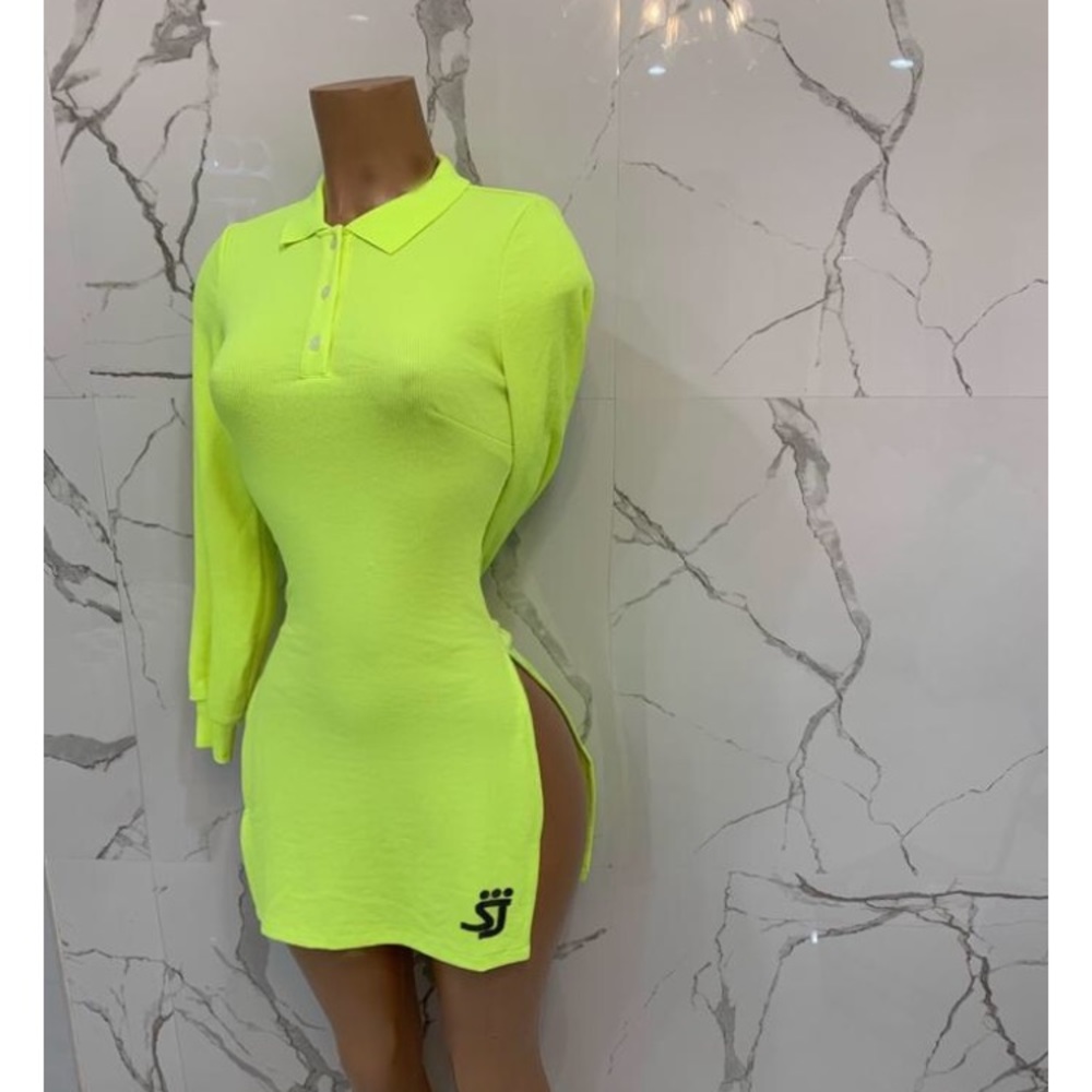 Shane Justin Neon Yellow Dress.